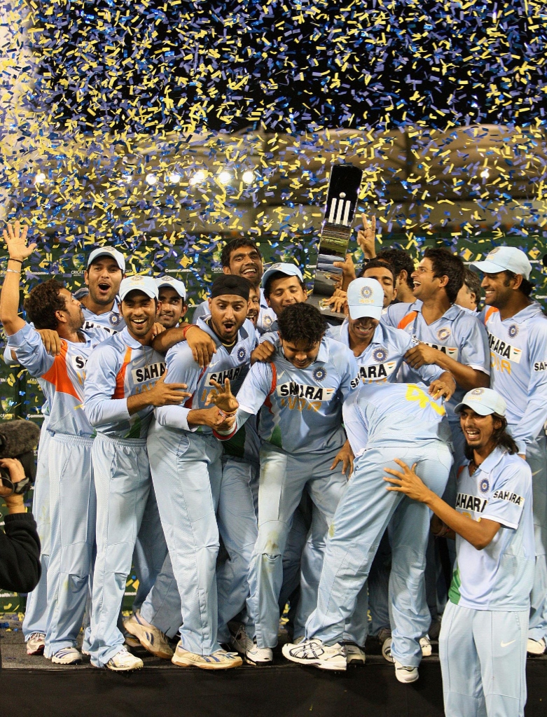 Team India with 2008 CB Series Trophy in Australia